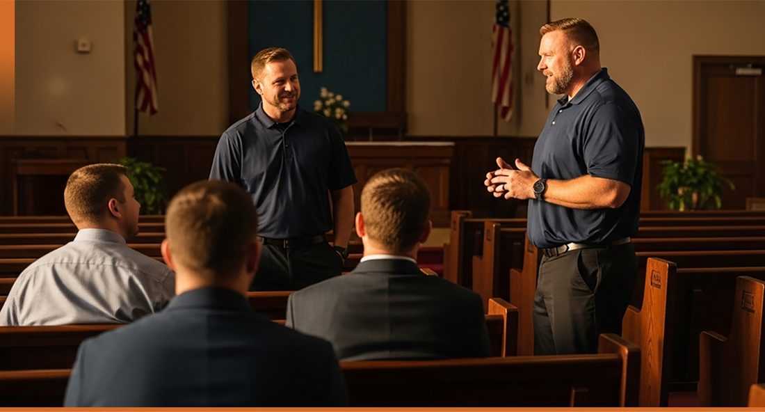 Pastor Discussing with Church Security Team