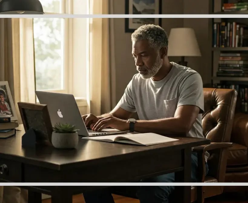 Man Researching Options