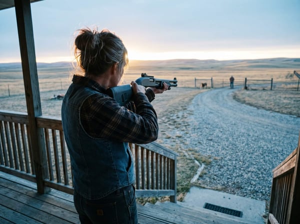 Woman Brandishing a Firearm